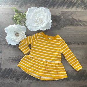 🌻Old Navy Yellow & White Striped Peplum Top